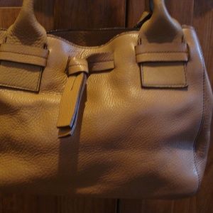 Talbots tan leather shoulder bag, EUC medium size